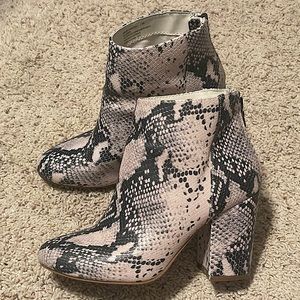 Madden Girl Shadey Snakeskin Booties
